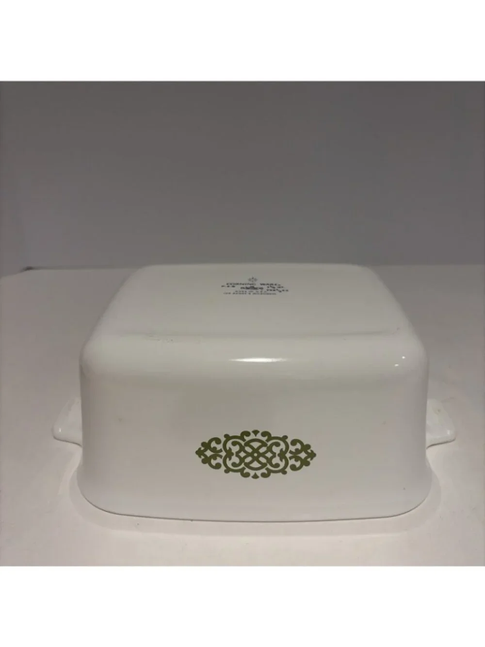 VTG CorningWare P-4-B Loaf Pan Green Medallion Macrame 1.5 Quarts 1970s RARE!